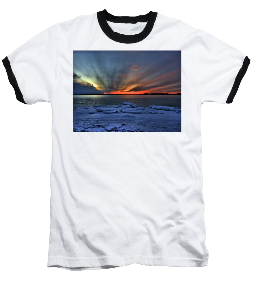 New Years Eve Baseball T-Shirt featuring the photograph Eastern Lights by Bruce Gannon
