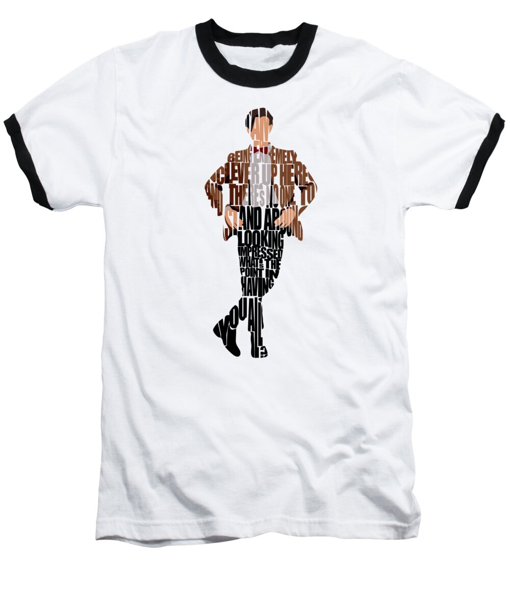 Eleventh Doctor Baseball T-Shirt featuring the digital art Eleventh Doctor - Doctor Who by Inspirowl Design