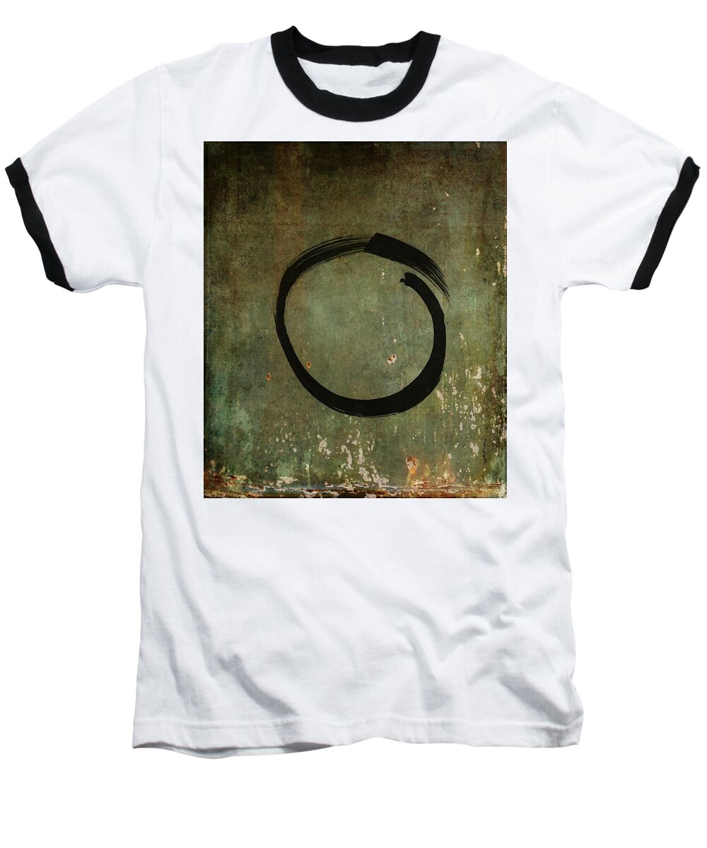 Enso Baseball T-Shirt featuring the painting Enso #6 - As Time Goes By by Marianna Mills
