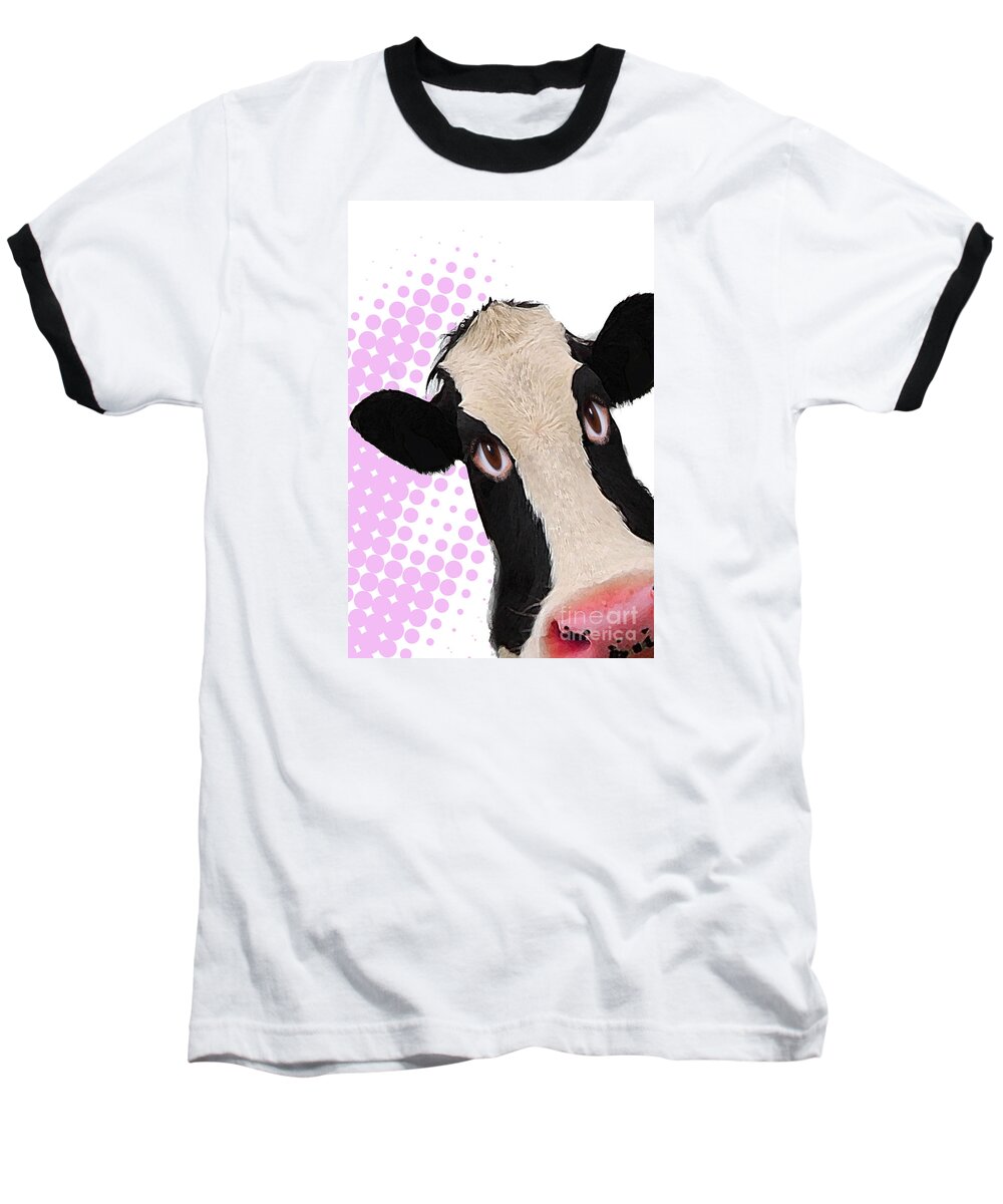 Cow Baseball T-Shirt featuring the digital art Essex Cow by Roger Lighterness