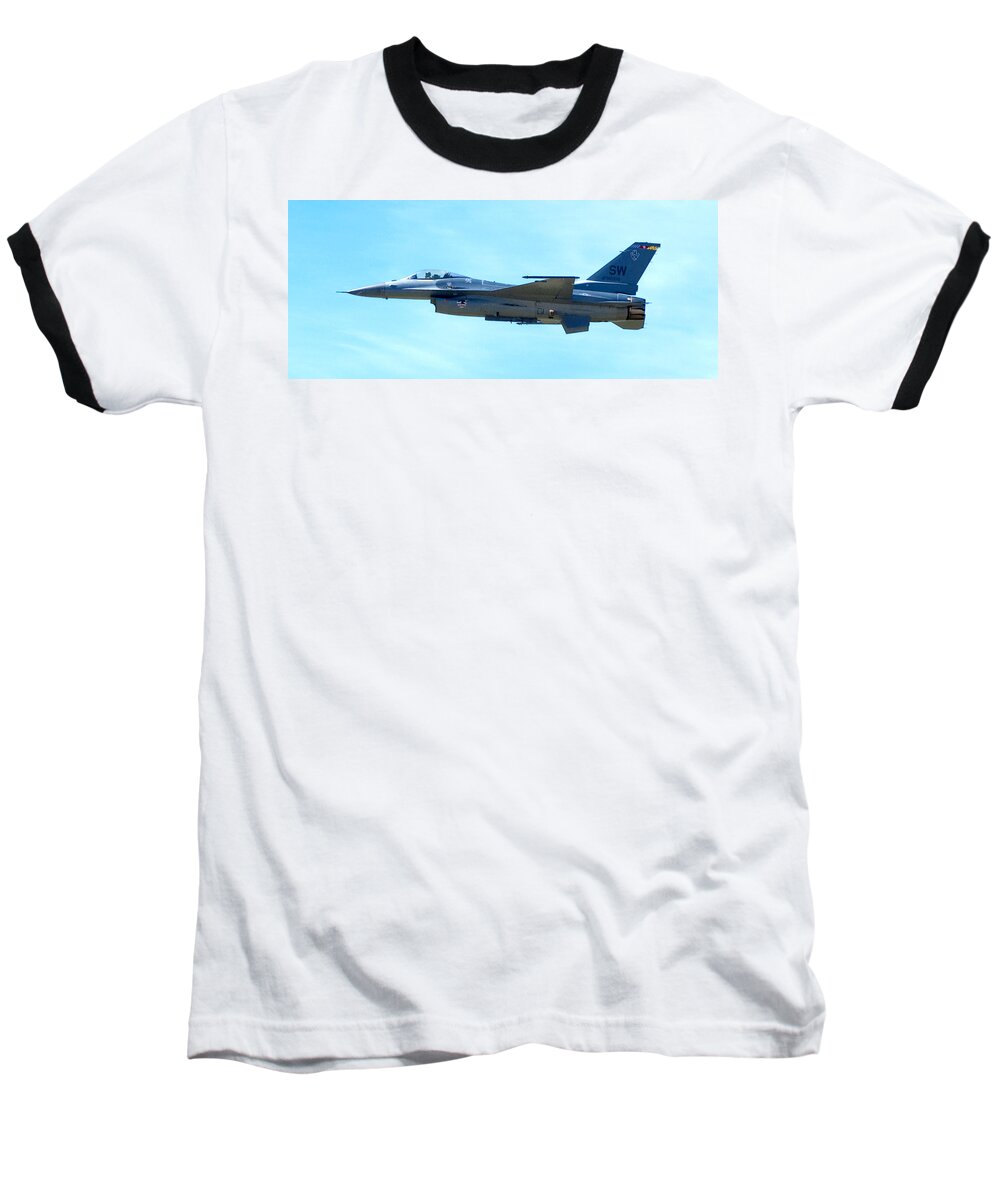 F16 Baseball T-Shirt featuring the photograph F16 by Greg Fortier