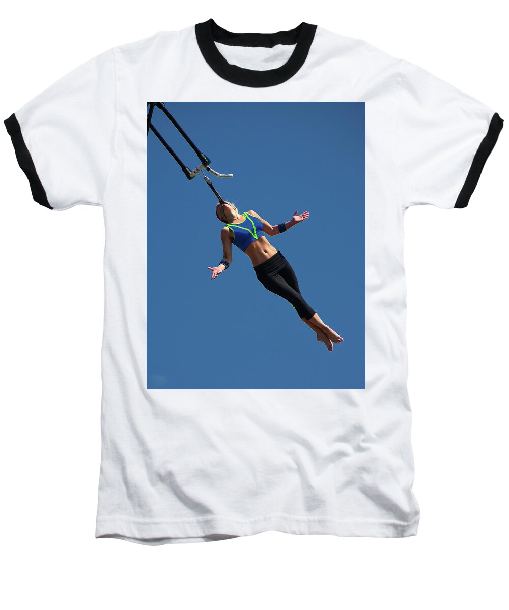 Stunt Baseball T-Shirt featuring the photograph Fair Stunt by Mike Martin