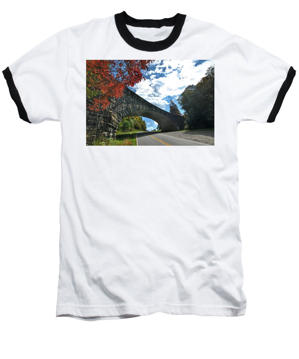 Bridge Baseball T-Shirt featuring the photograph Fall Bridge by Doug Ash