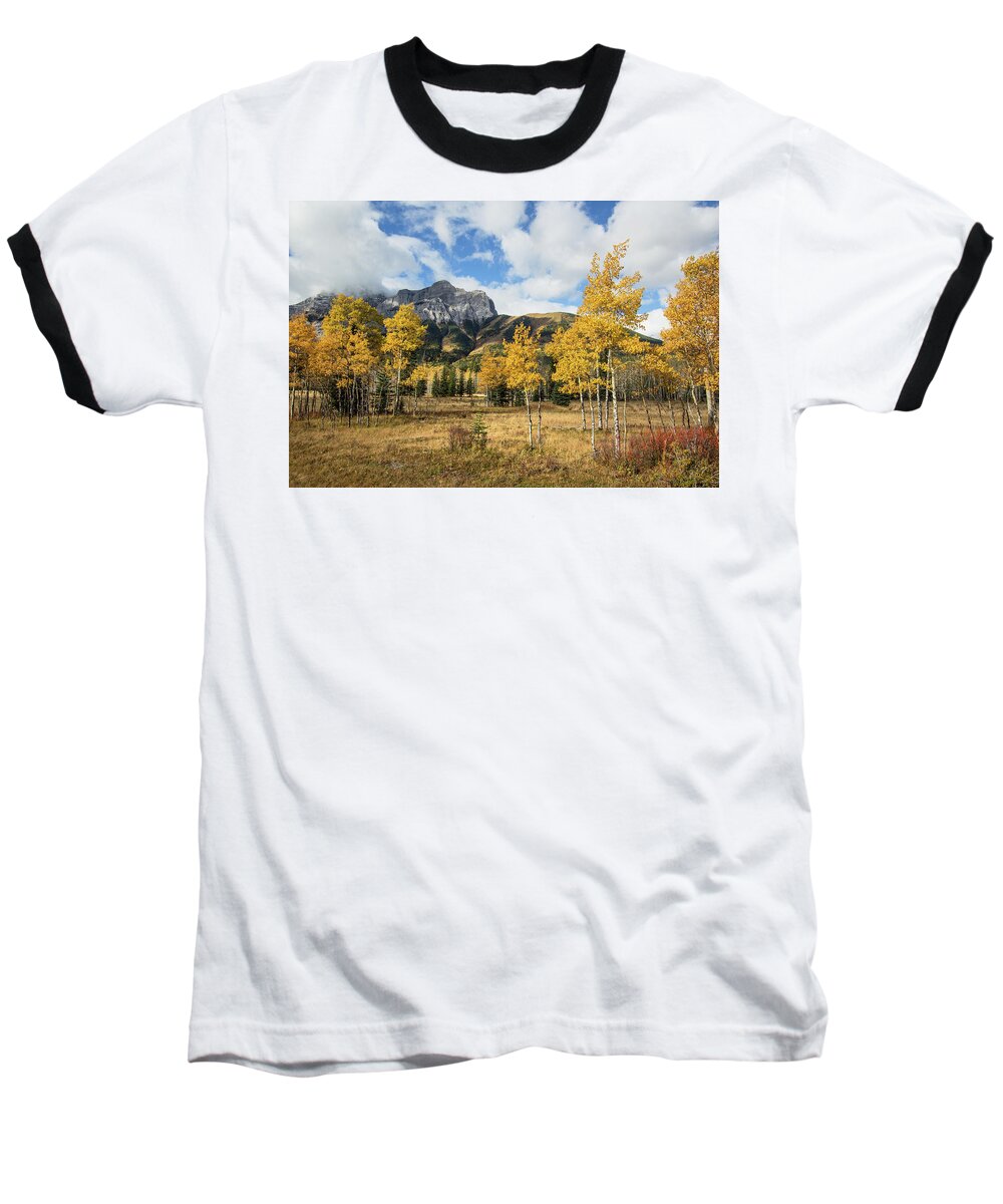 Clouds Baseball T-Shirt featuring the photograph Fall in Kananaskis by Celine Pollard