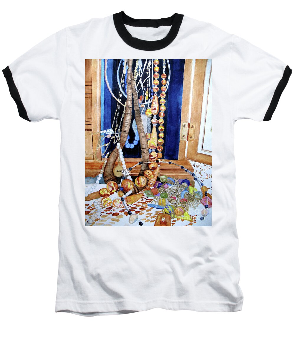 Jewels Baseball T-Shirt featuring the painting Family Jewels by Sandy McIntire