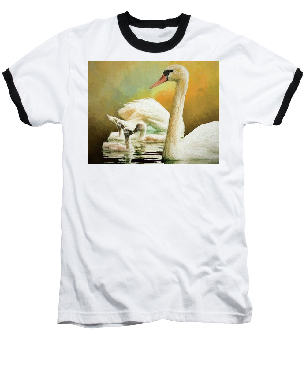 Swan Baseball T-Shirt featuring the photograph Family by Pete Rems