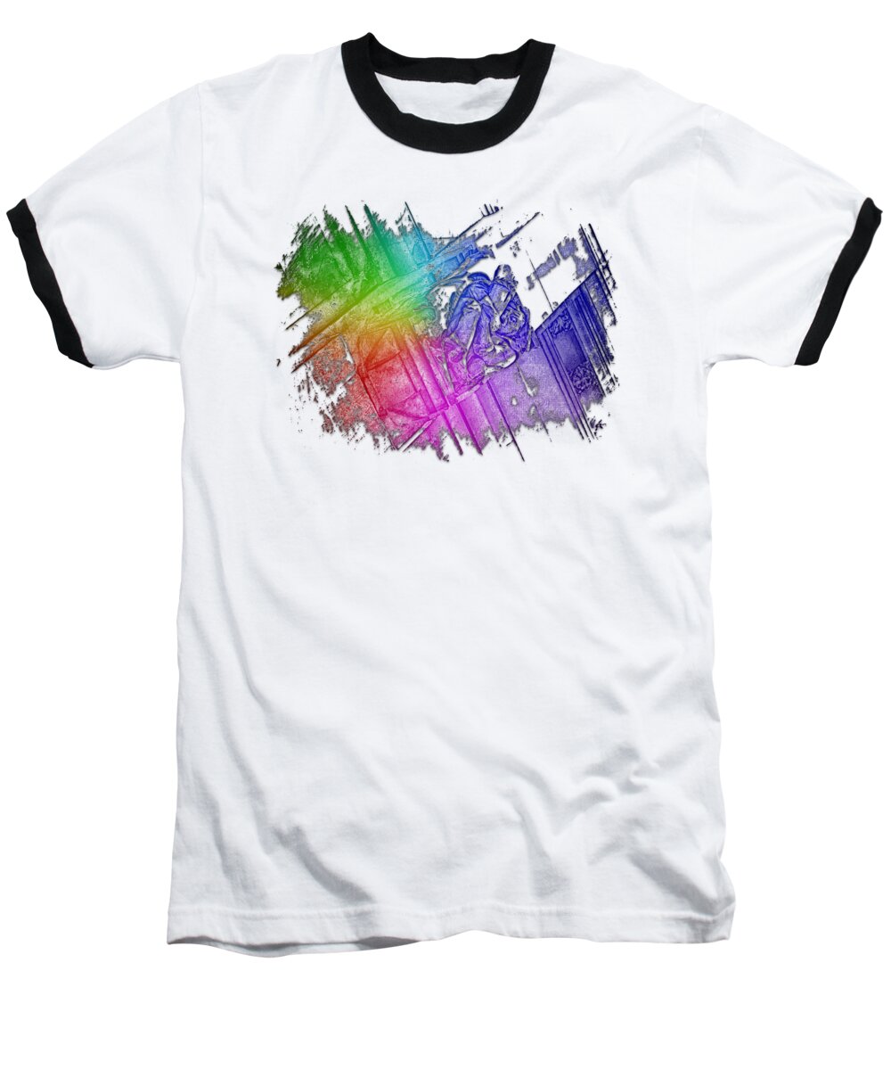 Architecture Baseball T-Shirt featuring the photograph Fear Cool Rainbow 3 Dimensional by DiDesigns Graphics