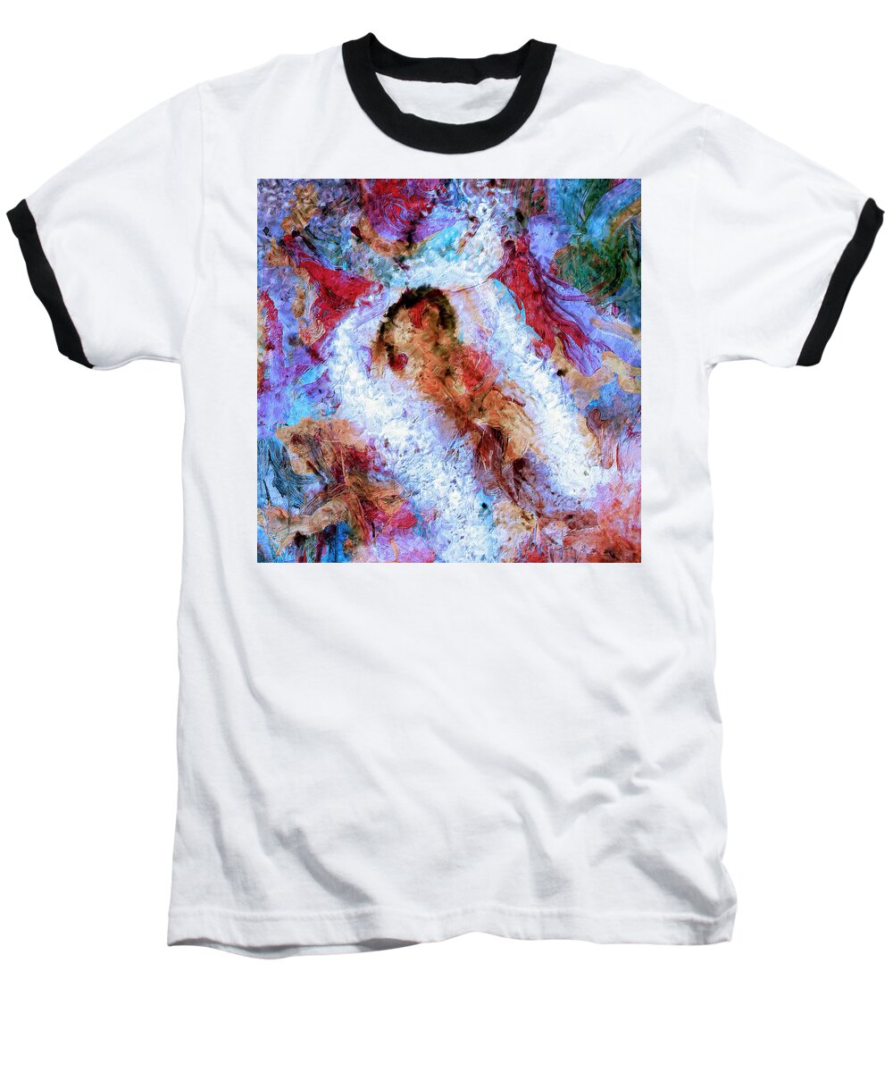Abstract Baseball T-Shirt featuring the painting Fifth Bardo by Dominic Piperata