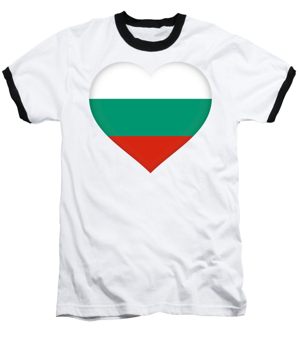 Bulgaria Baseball T-Shirt featuring the digital art Flag of Bulgaria Heart by Roy Pedersen