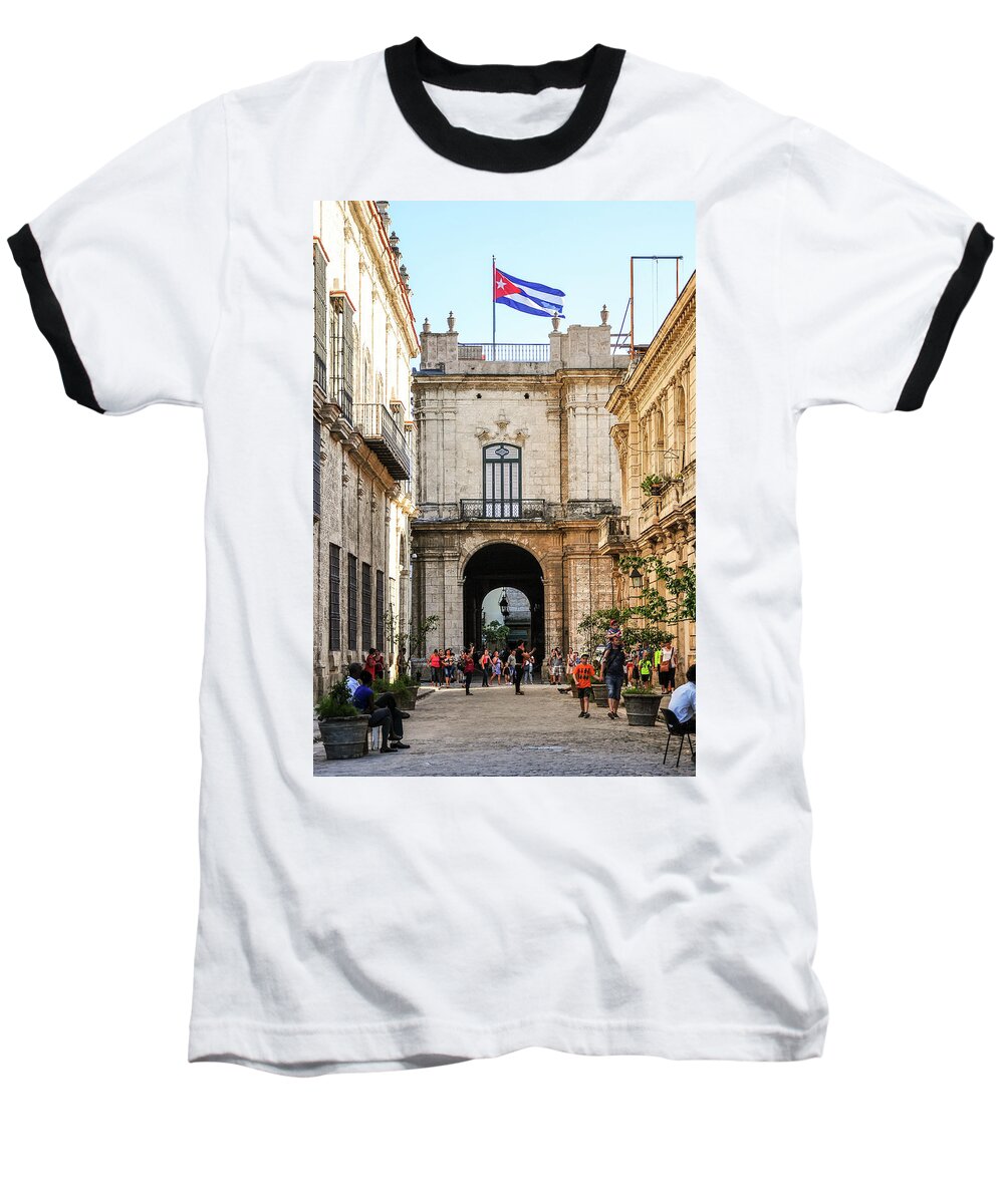 Caribbean Baseball T-Shirt featuring the photograph Flag of Cuba by Joel Thai