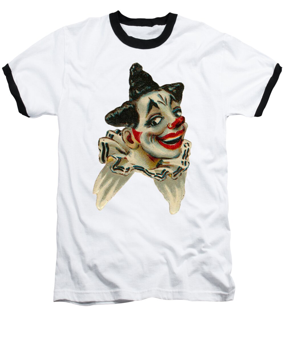 Vintage Clown Baseball T-Shirt featuring the digital art Flirty by Kim Kent