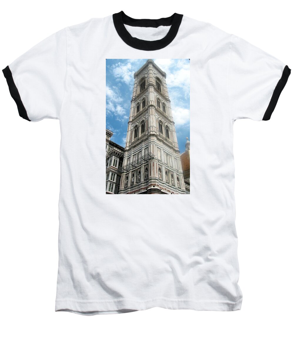 Florence Baseball T-Shirt featuring the painting Florence Duomo Tower by Lisa Boyd