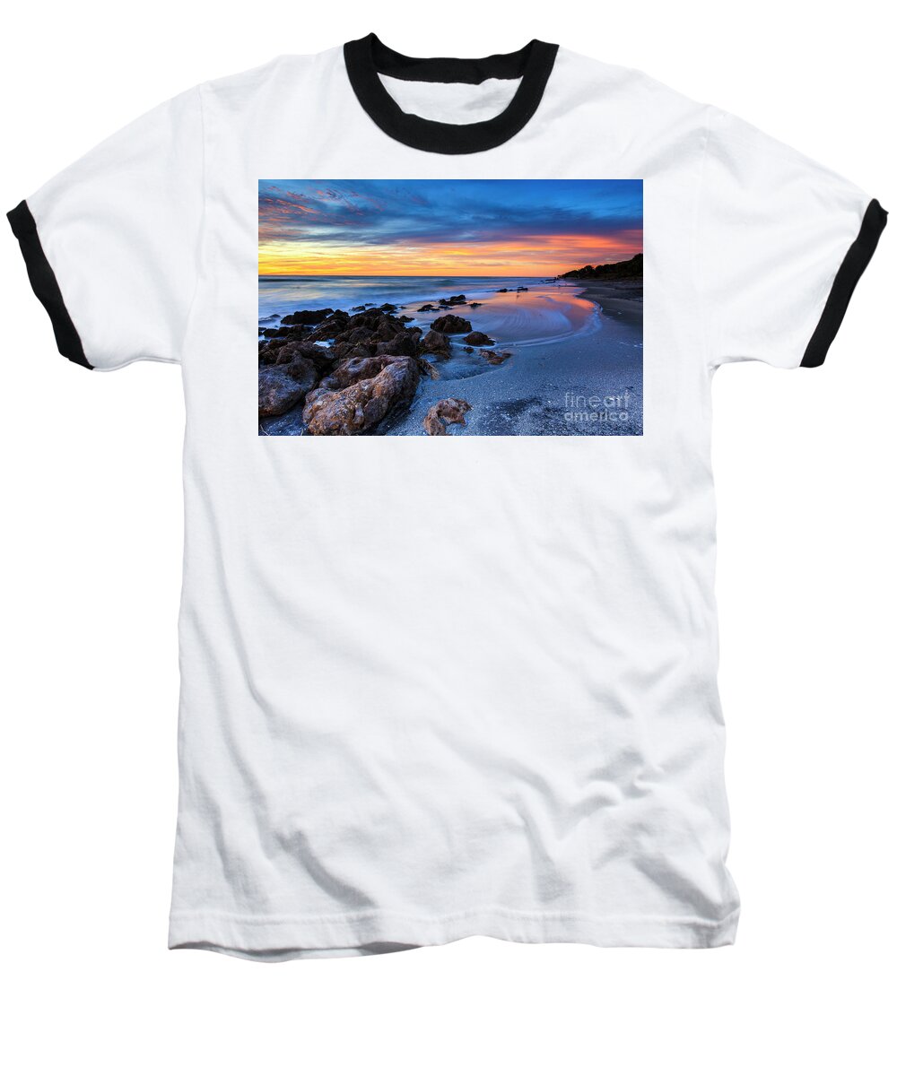 Casperson Beach Baseball T-Shirt featuring the photograph Florida Beach Sunset 3 by Ben Graham