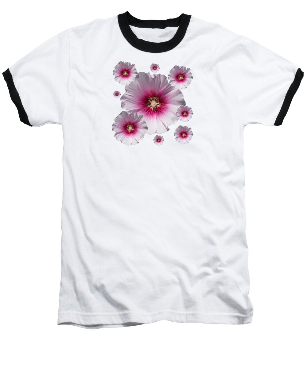 Hollyhock Baseball T-Shirt featuring the digital art Flower Circle by Roy Pedersen