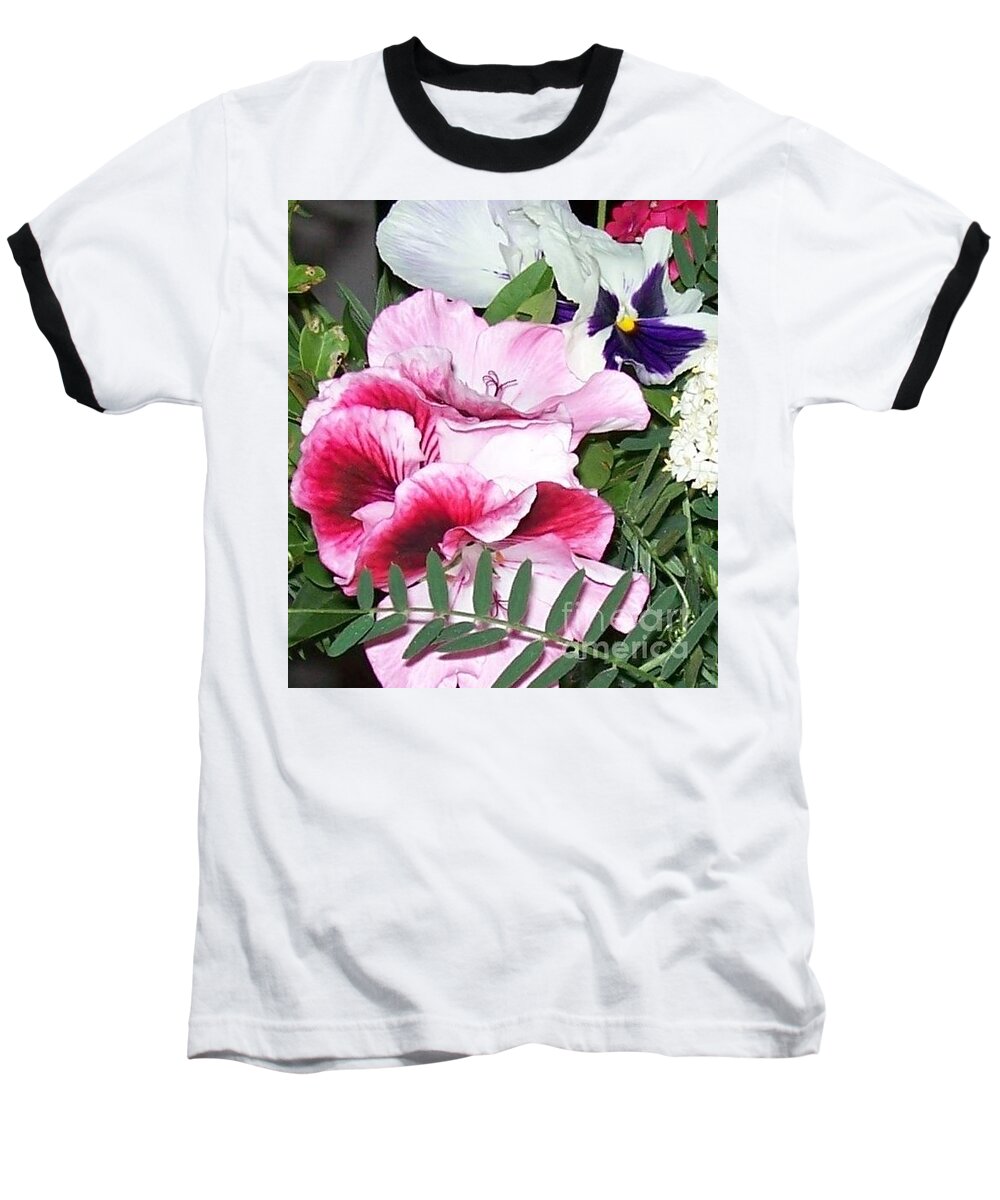 Botanicals Baseball T-Shirt featuring the photograph Flowers from the heart by Jolanta Anna Karolska