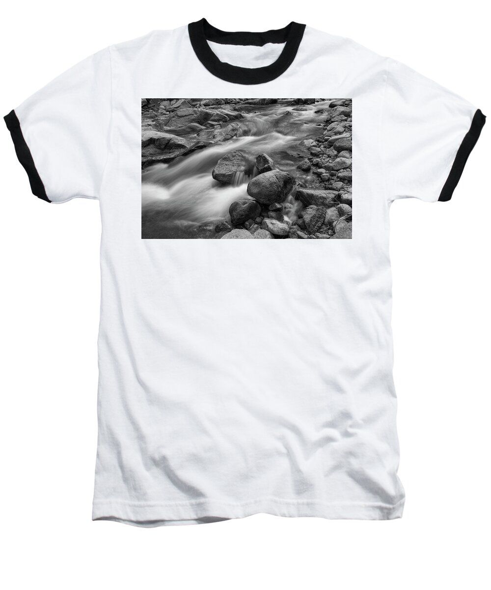 Black White Art Baseball T-Shirt featuring the photograph Flowing Rocks by James BO Insogna