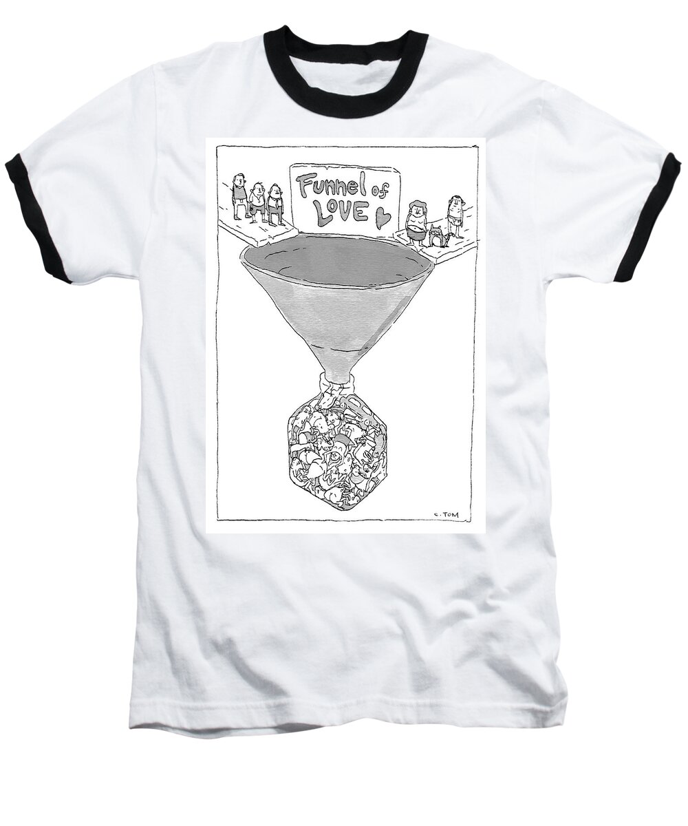 Funnel Of Love Jar Baseball T-Shirt featuring the drawing Funnel of Love by Colin Tom