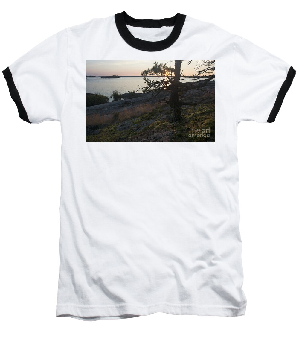 Georgian Bay Baseball T-Shirt featuring the photograph Georgian Bay Sunrise-moss 4253 by Steve Somerville