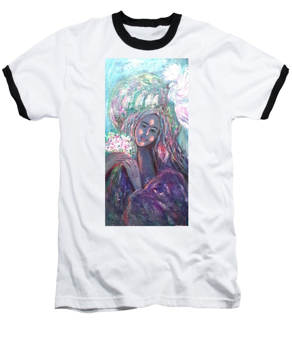  Baseball T-Shirt featuring the painting Given true love by Wanvisa Klawklean