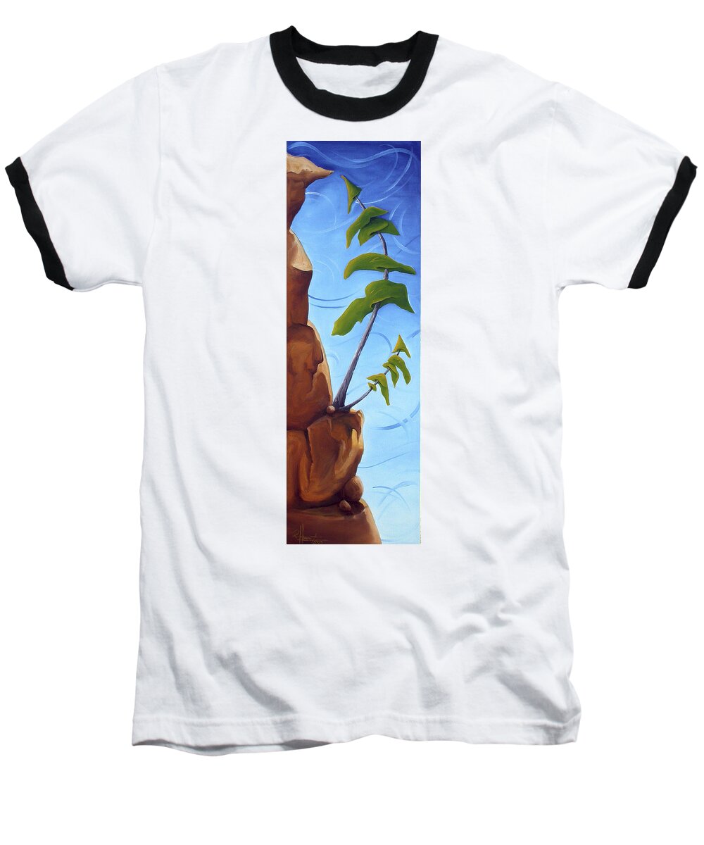 Landscape Baseball T-Shirt featuring the painting Goals by Richard Hoedl