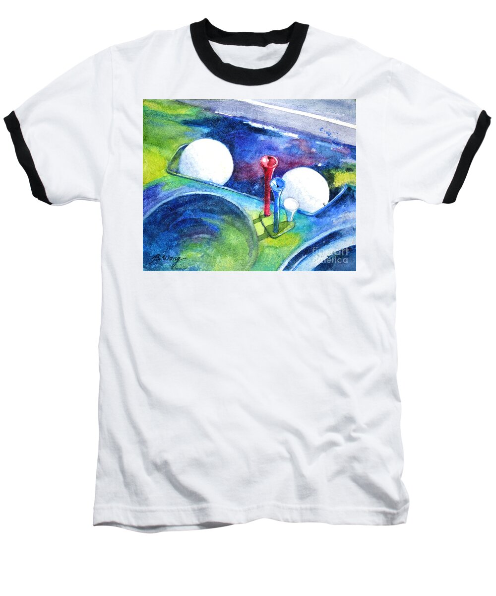 Golf Baseball T-Shirt featuring the painting Golf series - Back safely by Betty M M Wong