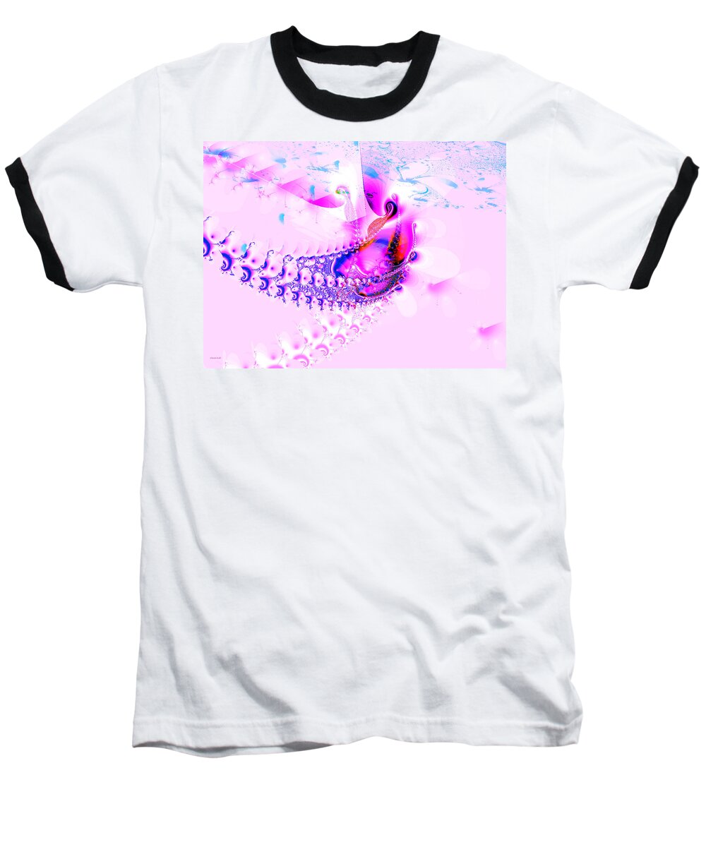 Pink Baseball T-Shirt featuring the digital art Gone Fishing by Claire Bull
