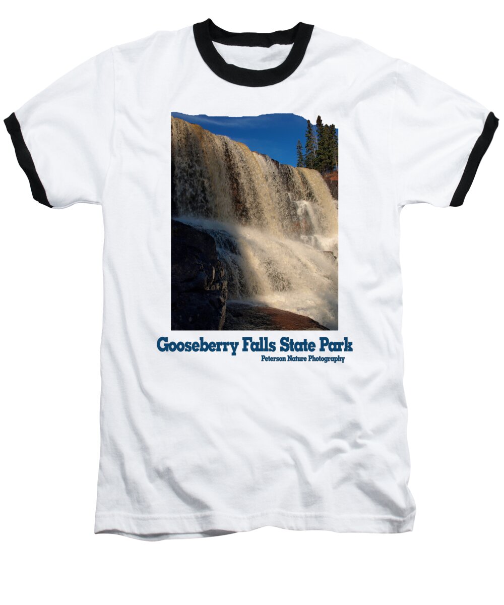 Vertical Baseball T-Shirt featuring the photograph Gooseberry Falls by James Peterson