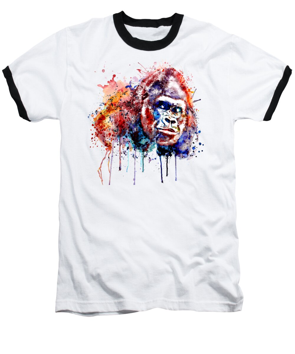 Marian Voicu Baseball T-Shirt featuring the painting Gorilla by Marian Voicu