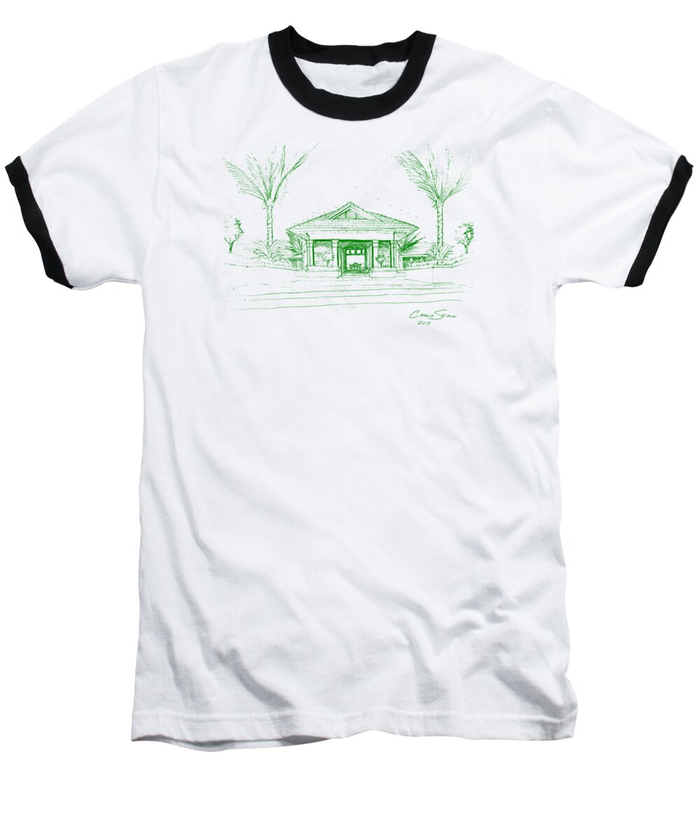  Baseball T-Shirt featuring the drawing green lines on transparent background 10.28.Islands-8 by Charlie Szoradi