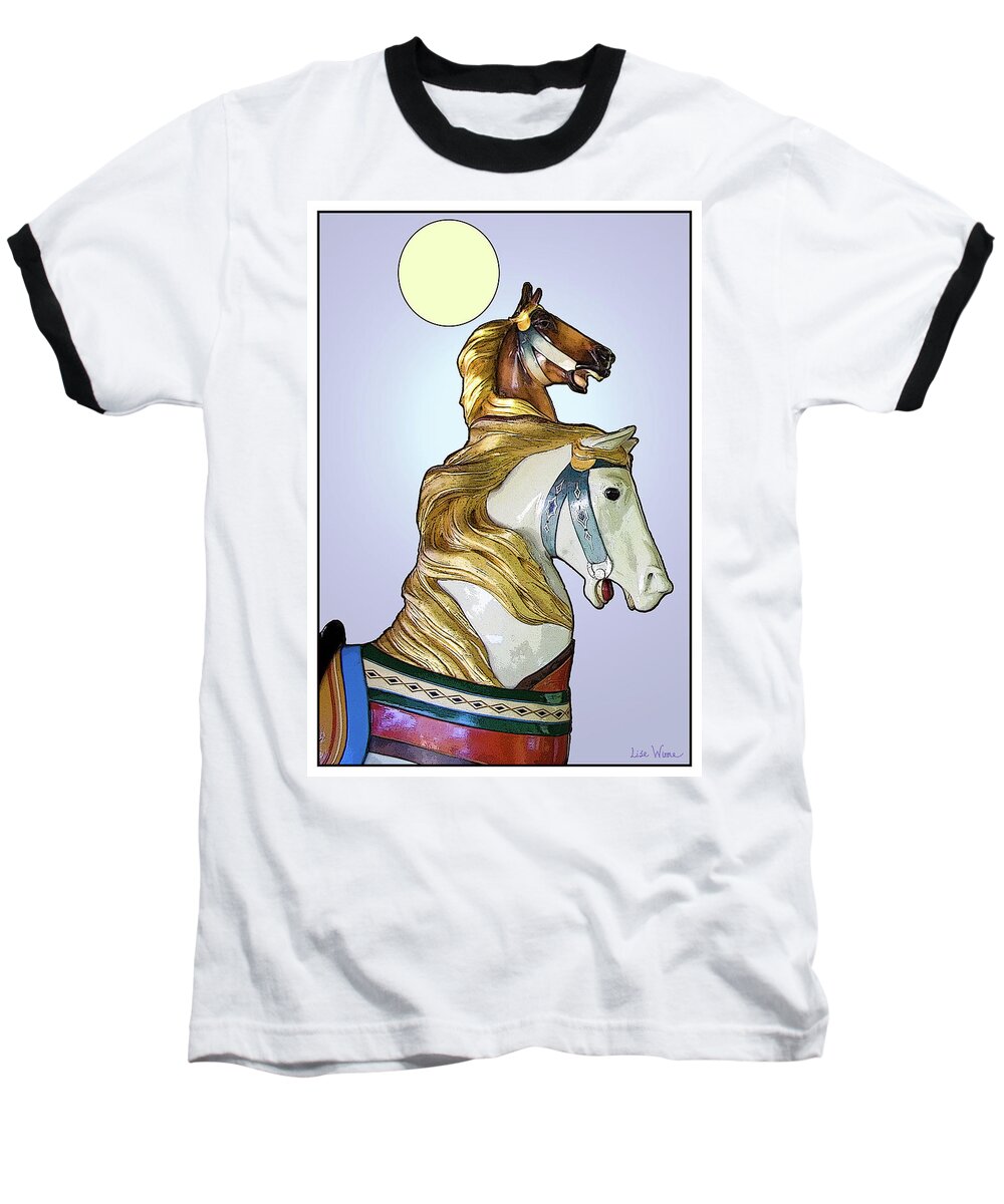 Lise Winne Baseball T-Shirt featuring the digital art Greeting the Moon by Lise Winne