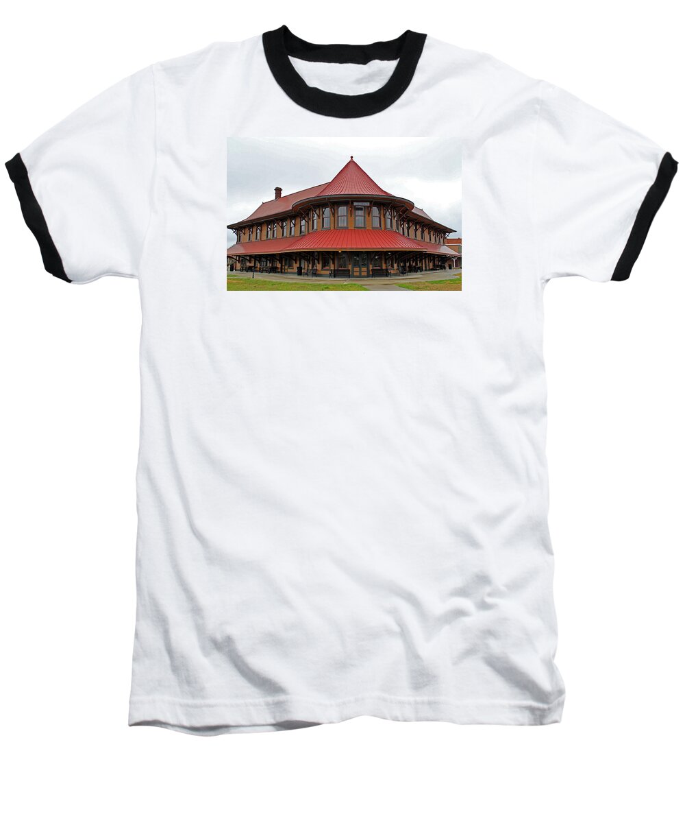 Hamlet Baseball T-Shirt featuring the photograph Hamlet Train Station by Cynthia Guinn