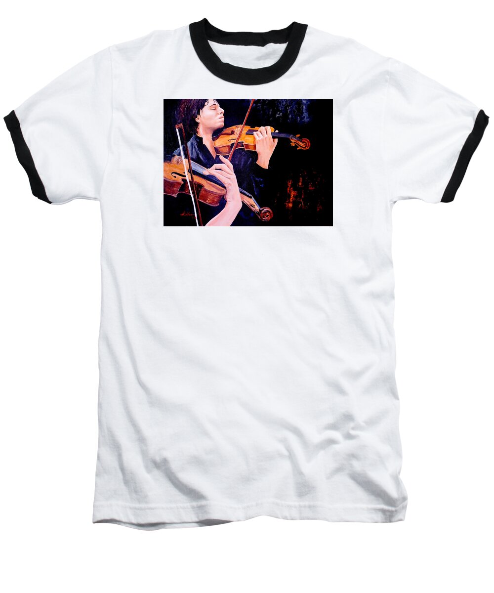 Music Baseball T-Shirt featuring the painting Harmony by Alan Lakin