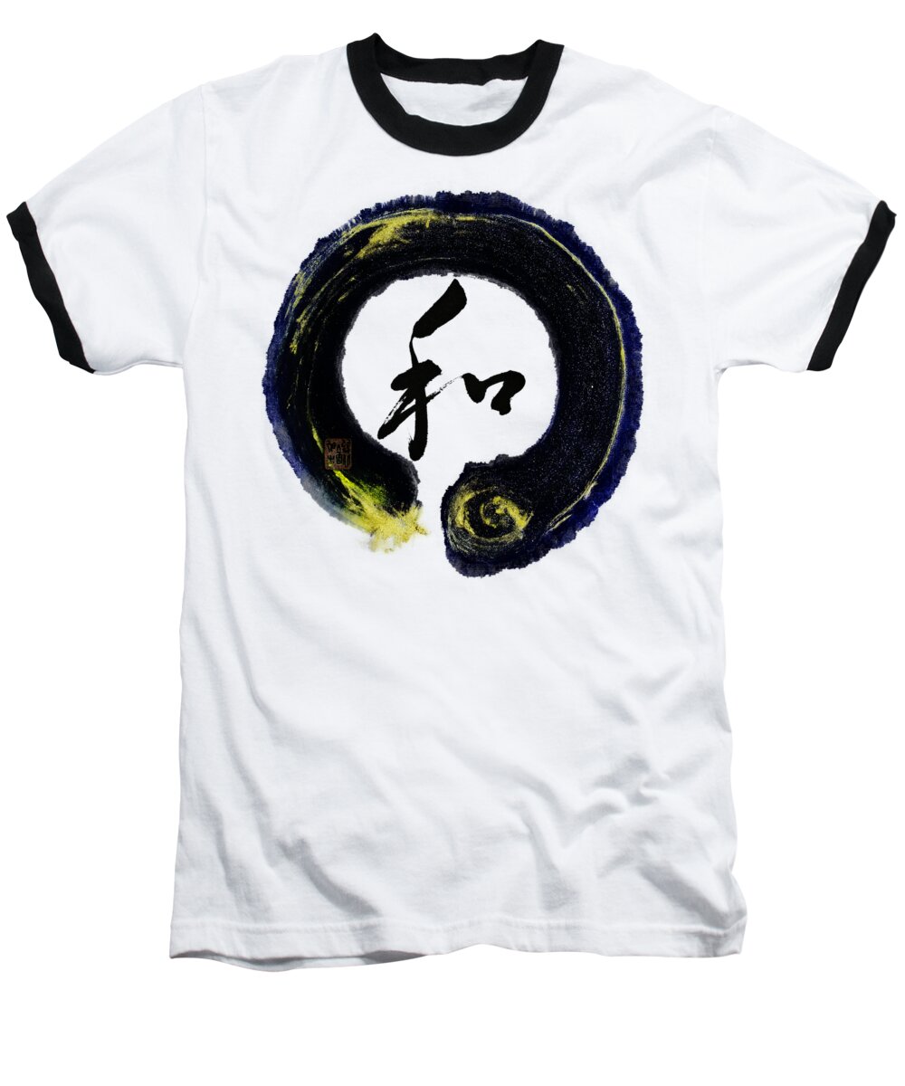 Enso Baseball T-Shirt featuring the painting Harmony - Peace with Enso by Peter V Quenter