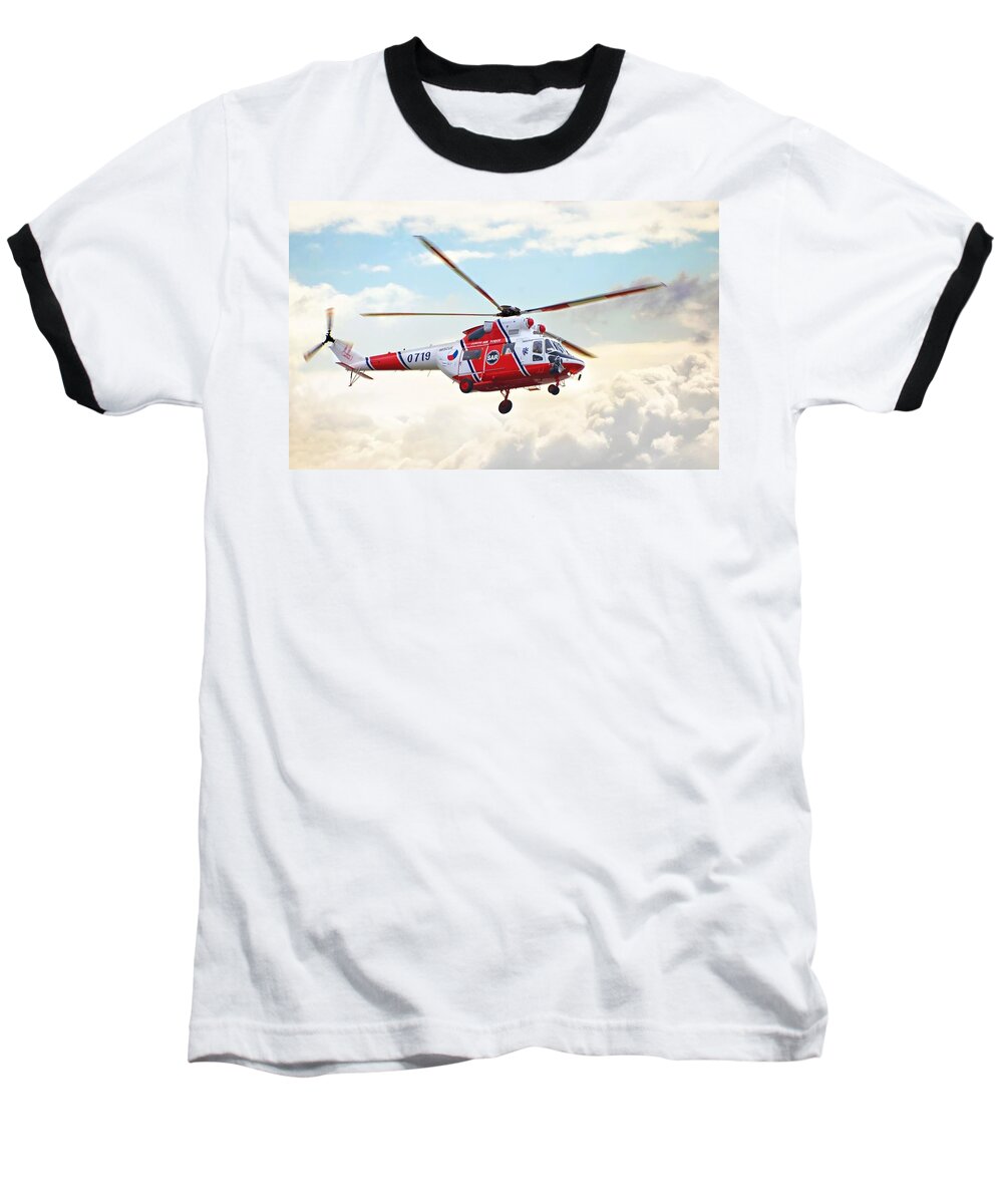 Helicopter Baseball T-Shirt featuring the photograph Helicopter by Jackie Russo