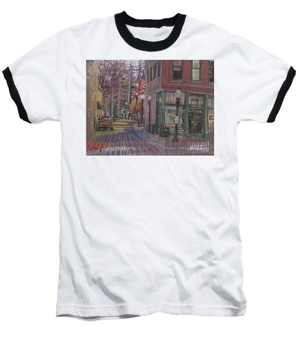 Henry's Baseball T-Shirt featuring the painting Henry's by Donald Maier