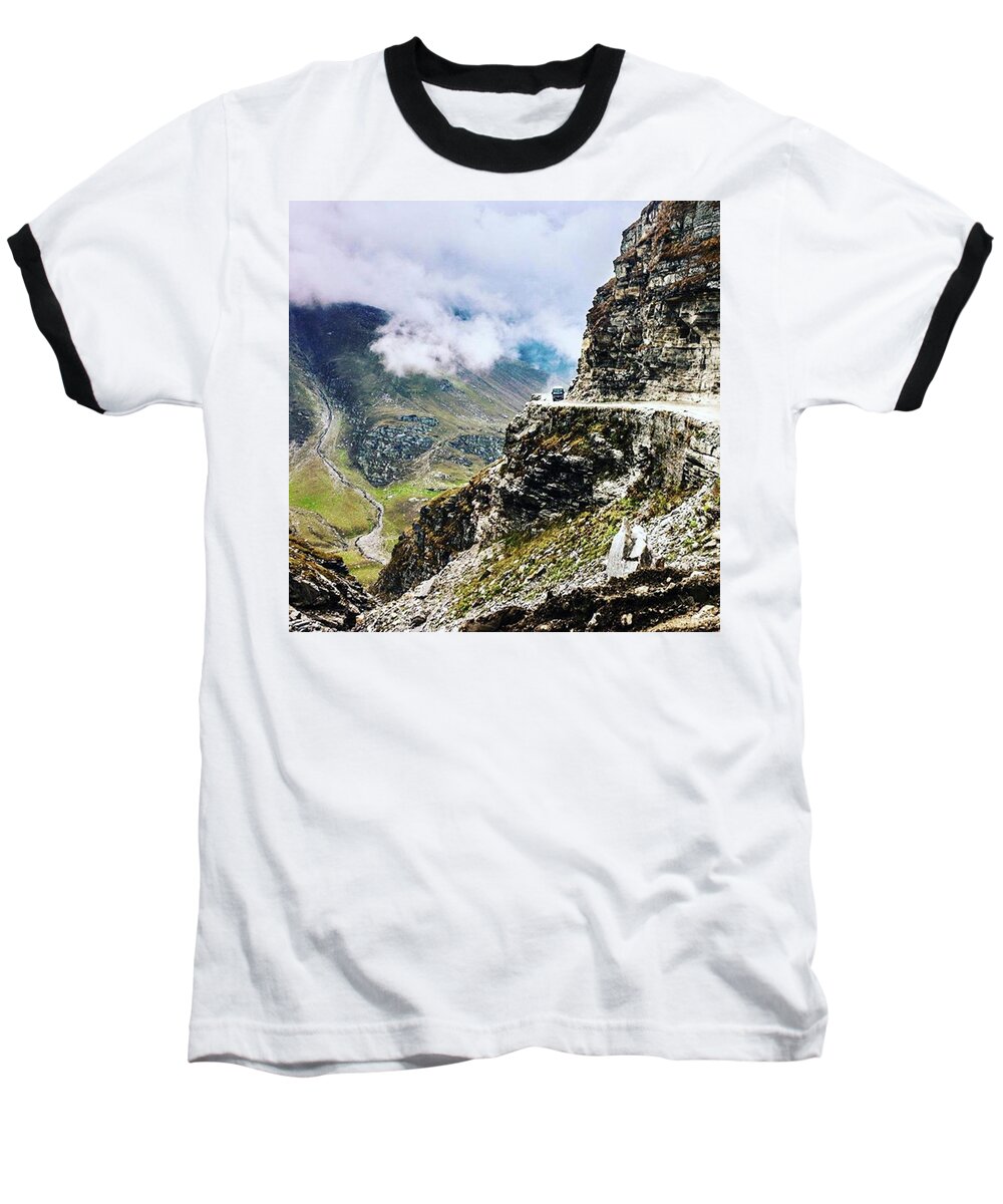 Danger Baseball T-Shirt featuring the photograph Himalayan Roads Are Good For Your by Aleck Cartwright