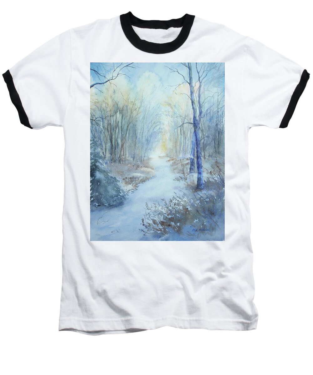 Alaska Baseball T-Shirt featuring the painting Hoarfrost by Deborah Horner