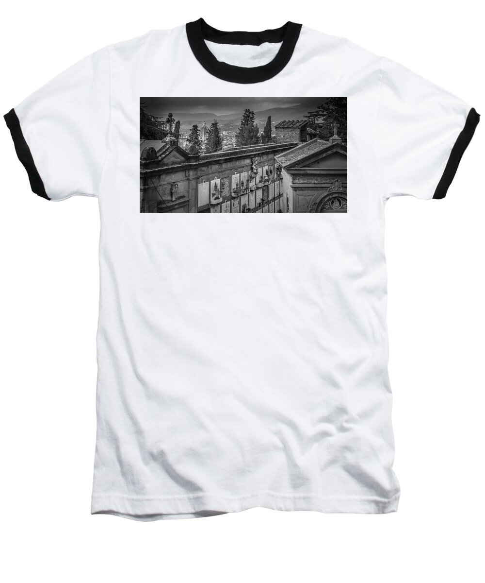  Baseball T-Shirt featuring the photograph Il Cimitero e Il Duomo by Sonny Marcyan