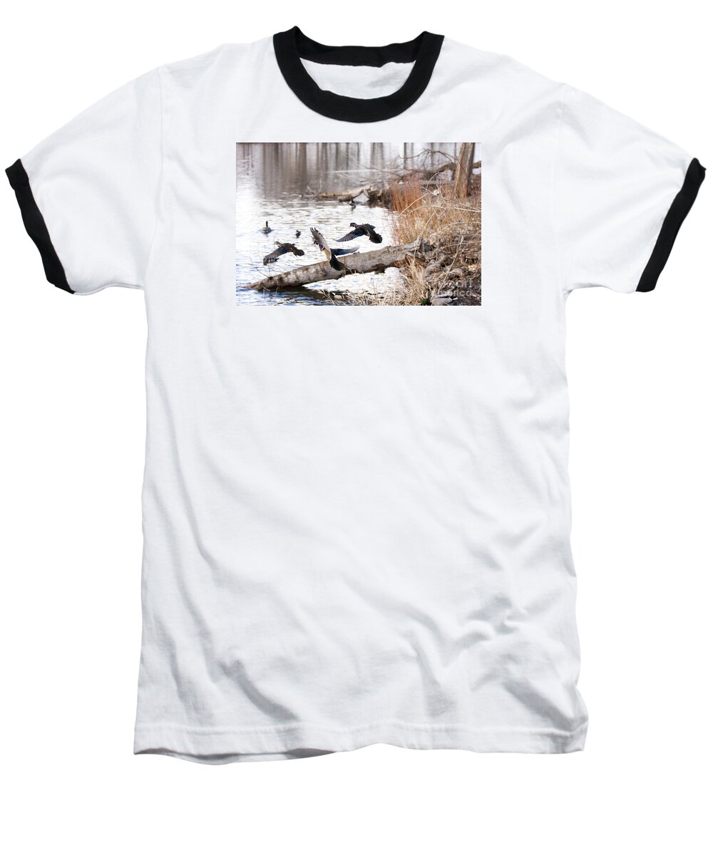 Water Baseball T-Shirt featuring the photograph Incoming Woods by Douglas Kikendall