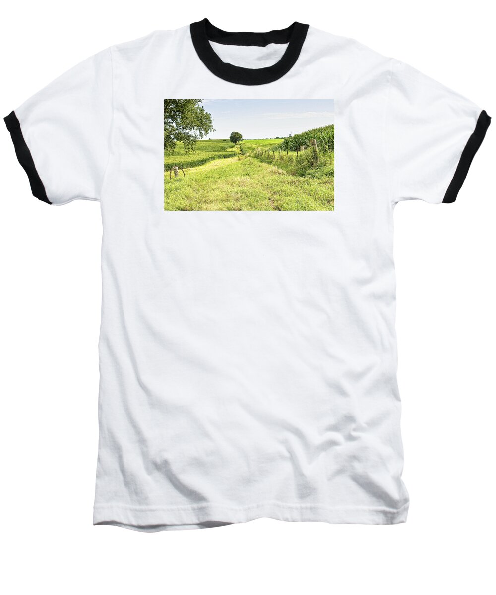 Corn Baseball T-Shirt featuring the photograph Iowa Corn Field by Scott Hansen