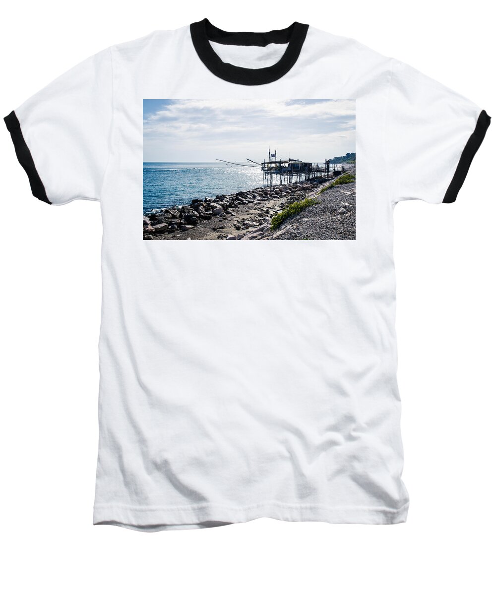 Trabocchi Coast Baseball T-Shirt featuring the photograph Italy - The trabocchi coast 2 by AM FineArtPrints
