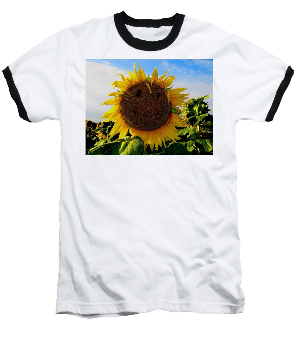 Sunflower Baseball T-Shirt featuring the photograph Kansas Sunflower by Keith Stokes