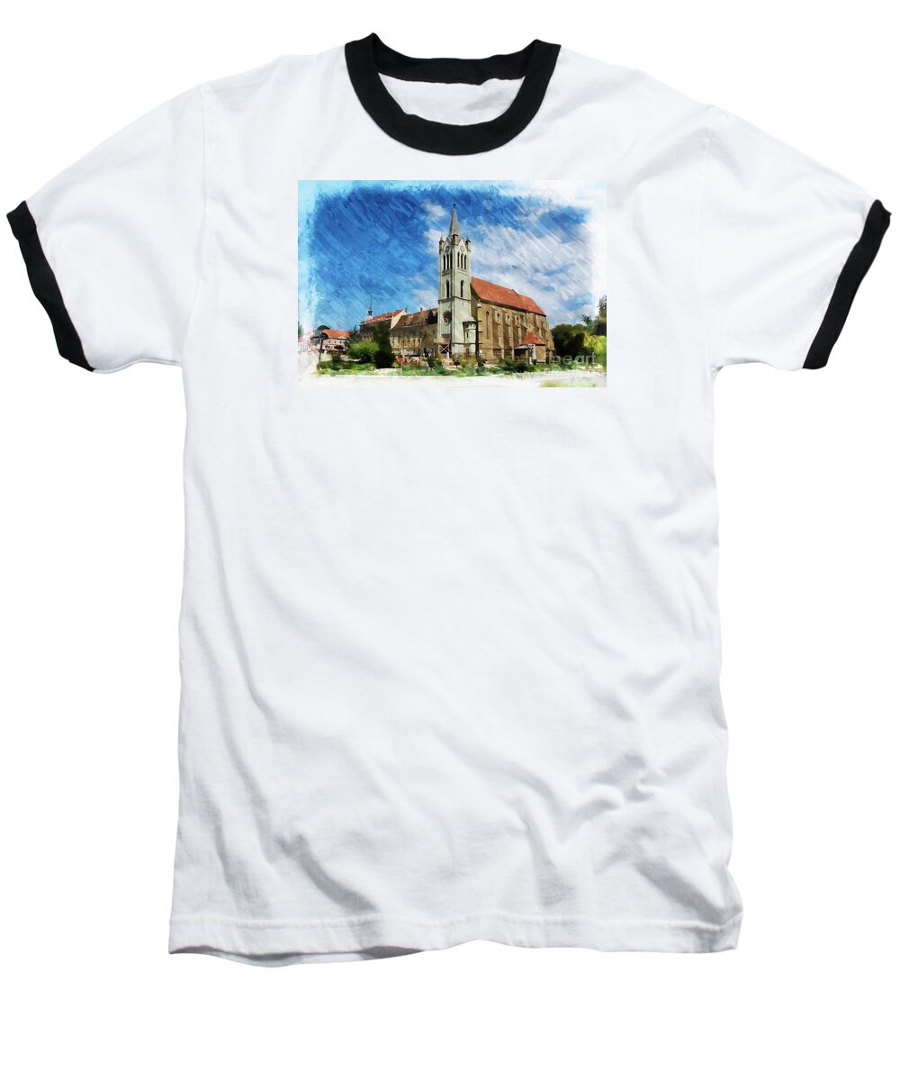 Keszthely Church Baseball T-Shirt featuring the photograph Keszthely church by Joe Cashin