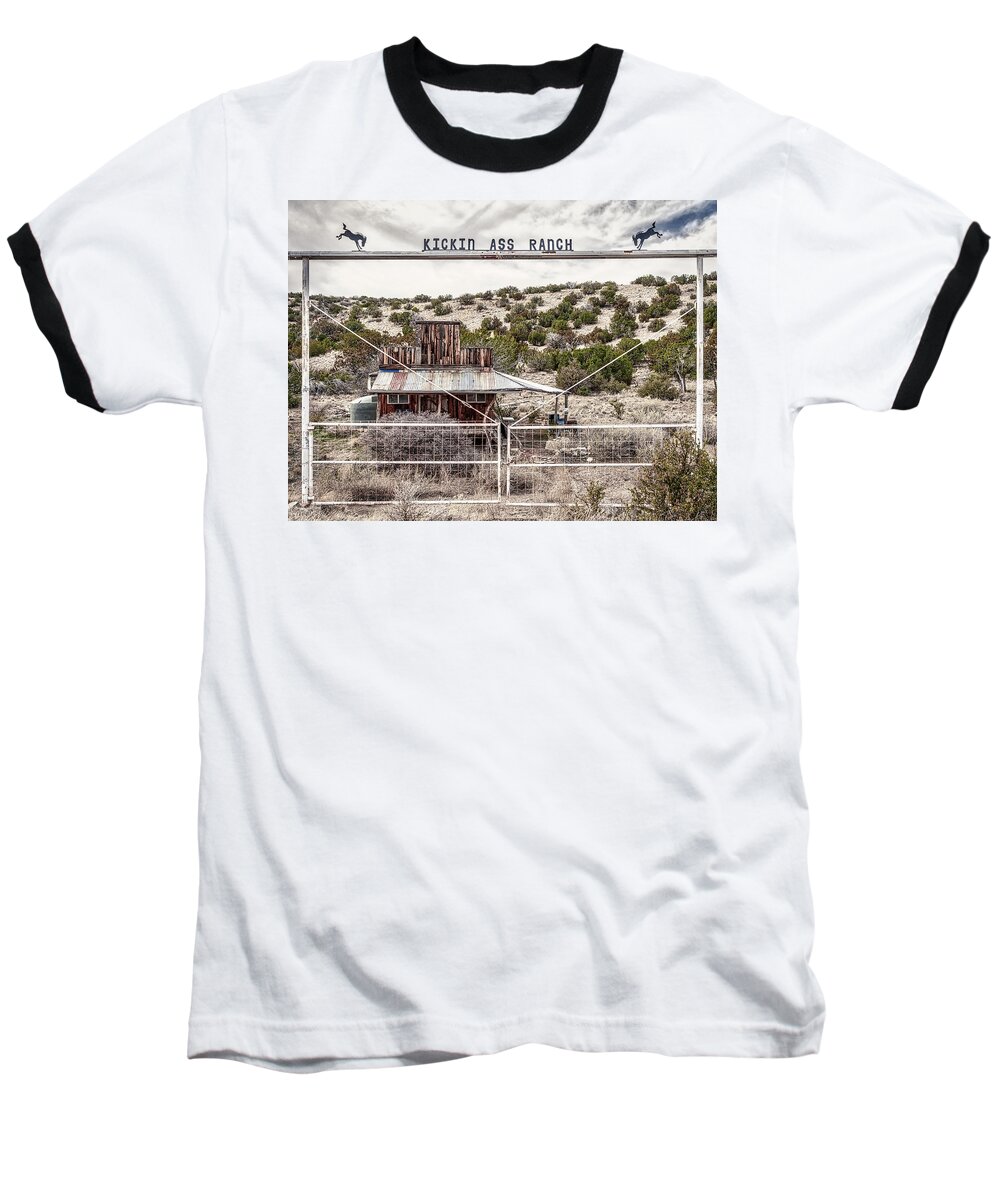 Architecture Baseball T-Shirt featuring the photograph Kickin Ass Ranch by Robert FERD Frank