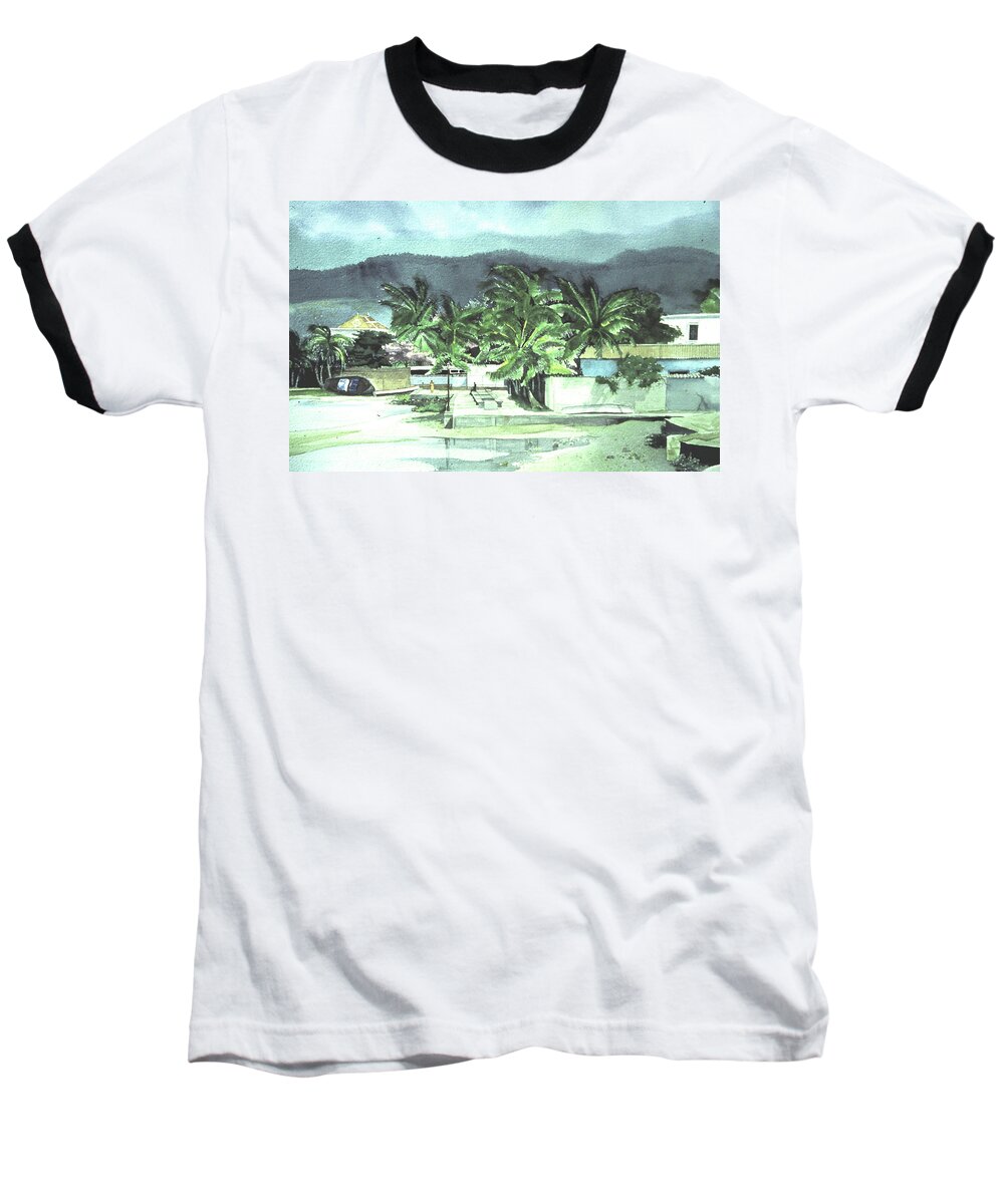  Baseball T-Shirt featuring the painting La Vela by Douglas Teller