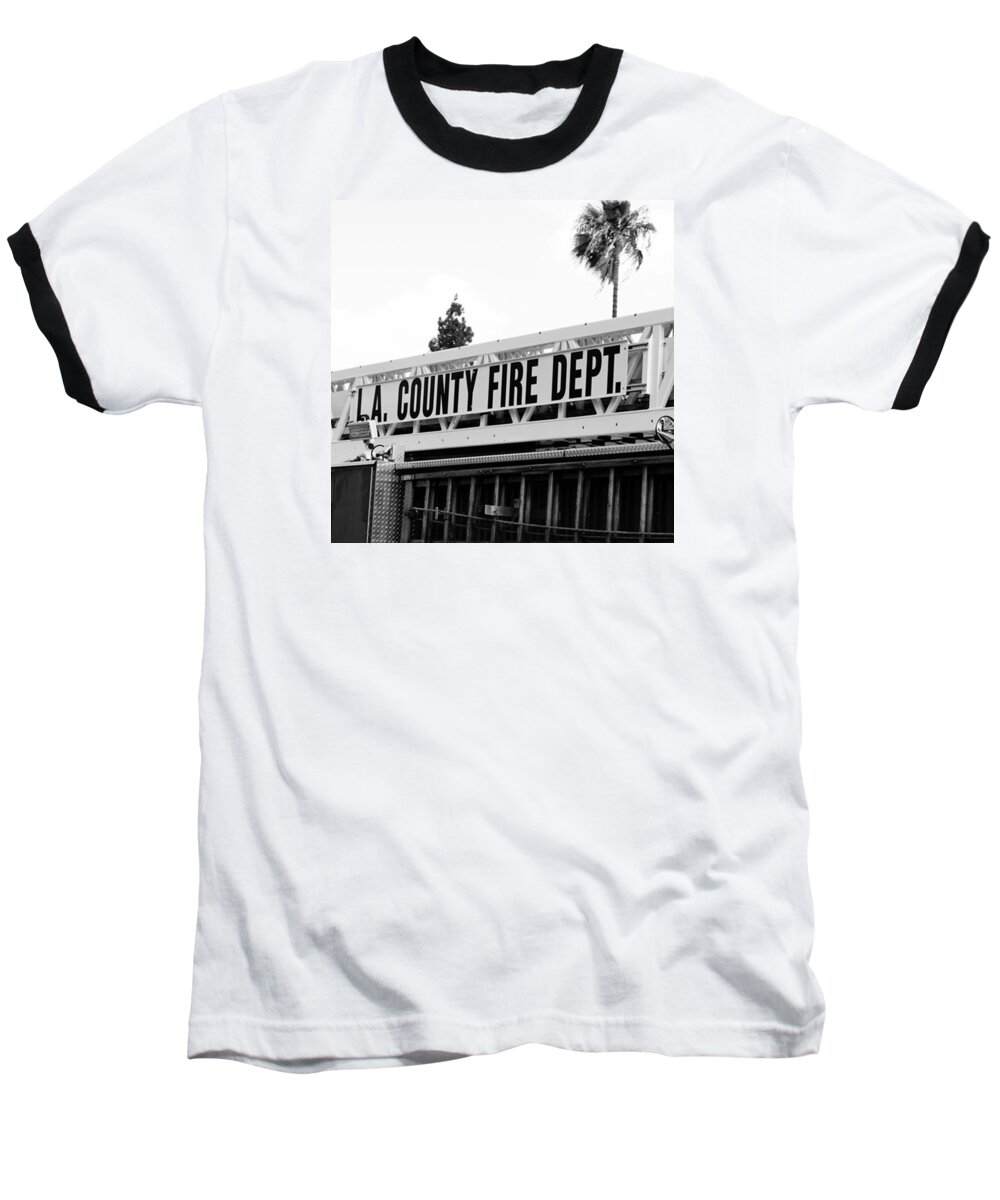 Black And White Baseball T-Shirt featuring the photograph Ladders #1 by Leah McPhail