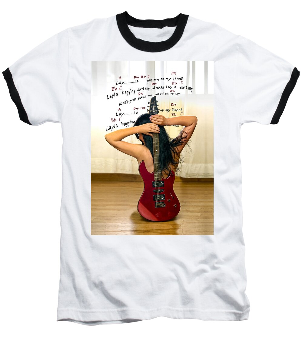 Electric Guitar Baseball T-Shirt featuring the photograph Layla by Donovan Torres