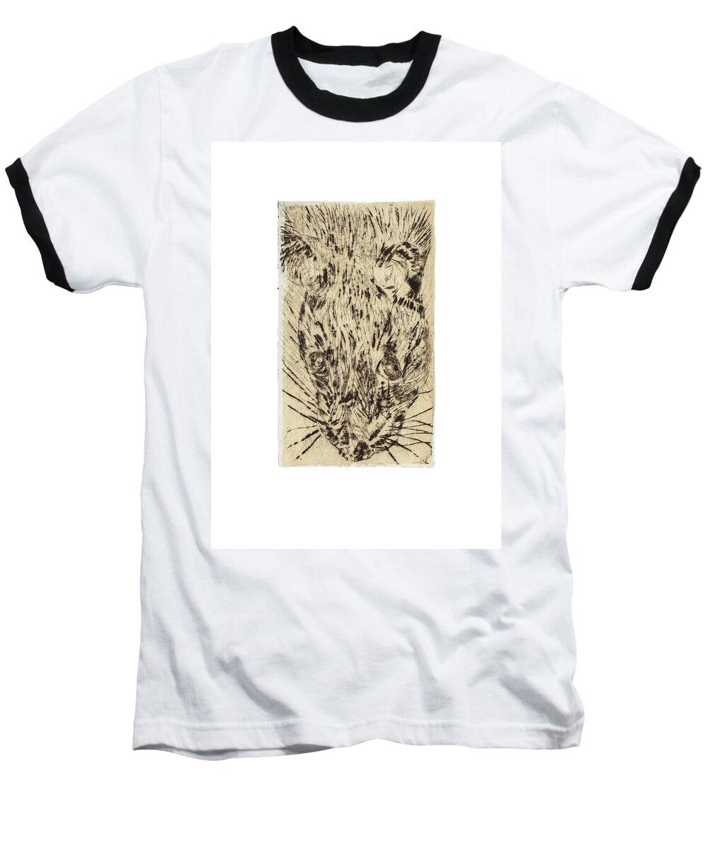 Rat Baseball T-Shirt featuring the drawing Learning to Love Rats More #2 by Dawn Boswell Burke