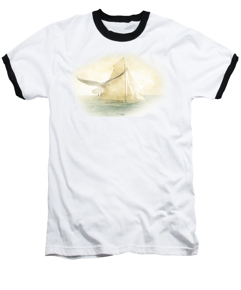 Landscape Baseball T-Shirt featuring the painting Let Your Spirit Soar by Chris Armytage