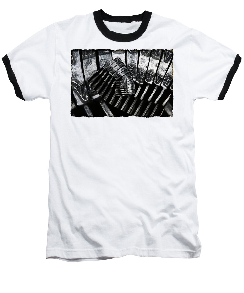 Matrix Baseball T-Shirt featuring the photograph Letters by Michal Boubin